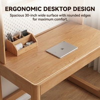 Bureau d'étude moderne en bois naturel pour enfants avec panneau perforé, tiroir de rangement et étagère – Robuste et durable pour l'école, la chambre et la salle de jeux