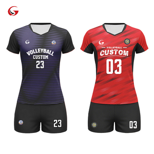 Maillots de volley-ball personnalisés en gros – Nouveau design avec impression sublimée du nom de votre équipe – Maillots de volley-ball bleus pour hommes et femmes Wv55 - Product Image 1