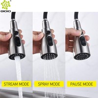 Robinet de cuisine monocommande avec douchette extractible en acier inoxydable pour évier de bar et buanderie de ferme