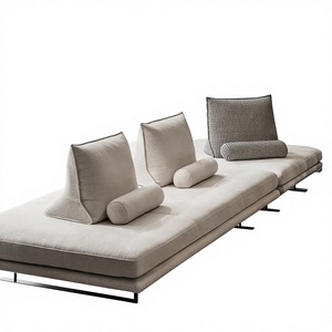 Sofá Prado, Estilo Italiano Minimalista, para Sala de Estar, Fila Recta, <span class=keywords><strong>Respaldo</strong></span> Móvil <span class=keywords><strong>Sin</strong></span> Brazos, Asiento de Doble Cara - Product Image 4