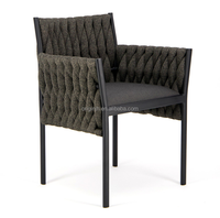 Fauteuil de salle à manger en corde tissée large mobilier de jardin de luxe et durable
