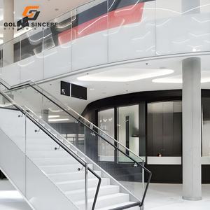 Barandilla de vidrio de aluminio duradero GS con paneles templados para escalera - Product Image 2