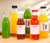 Botol kaca berlabel 350ML 500ML untuk saus panas minuman jus anggur susu air minuman lainnya