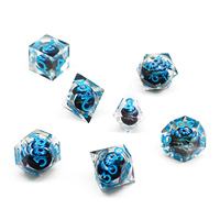 Ensemble de dés polyédriques en résine avec logo personnalisé RPG D4-D20, dés en résine pour jeux de rôle Dungeons & Dragons D&D