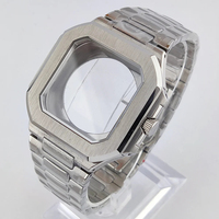Casing Jam Tangan Baja Persegi 40mm Model Bevel, Tali Logam Solid Berembos, Cocok untuk Mesin NH36, Jam Tangan Pria Premium, Laris 2026