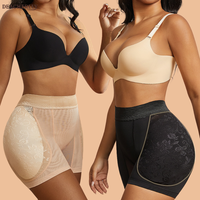Shorty sculptant rembourré pour les hanches, sexy, en dentelle et résille, avec effet ventre plat et rehausseur de fesses
