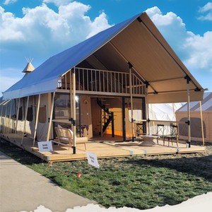 Carpa Safari Moderna de Doble Capa, Resistente al Fuego, con Protección UV50+, Estructura de Madera Prefabricada, para Glamping y Eventos - Product Image 5