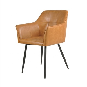 Precio barato de Bazhou fábrica de muebles para el hogar de metal moderno tapizado PU Silla de comedor de cuero al por mayor - Product Image 1