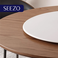 2025 Table de Restaurant moderne vente directe d'usine meilleur prix Dalle de roche Table de Restaurant rotative en bois ronde à vendre