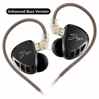 Écouteurs intra-auriculaires KZ Saga entièrement métalliques, basses profondes dynamiques 1DD, HiFi, filaires, 3,5 mm, pour jeux, musique, audiophiles