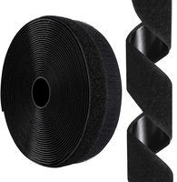 Ruban auto-agrippant en nylon extensible noir/blanc de 25 mètres, résistant, pour velcro, ruban auto-agrippant en nylon, résistance élevée