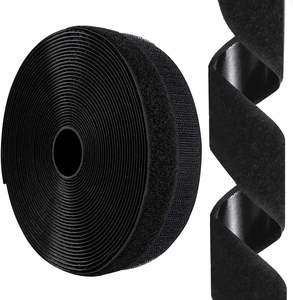 Pita Perekat Hook and <span class=keywords><strong>Loop</strong></span> Nylon Elastis Lembut Hitam/Putih 25Mts, Kuat dan Tahan Lama untuk Velcro - Product Image 2