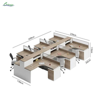 Offre Spéciale mélamine L forme coin bureau de travail modulé 3 personnes 6 personnes Table de poste de travail avec classeur