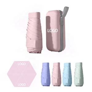 Sombrilla de Bolsillo Plegable Mini 6k 6, Protección Solar UV, Personalizable con Logotipo de Fábrica, Ligera, Ideal para Viajes - Product Image 1