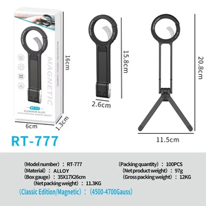 ขาตั้งโทรศัพท์แบบปรับได้ RT-777 สำหรับคาราไบเนอร์แม่เหล็ก ใช้ได้กับ iPhone 12-17 Pro Max - ขาตั้งแม่เหล็กสำหรับถ่ายวิดีโอนอกสถานที่ เหมาะสำหรับการเดินทาง - Product Image 5