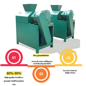 Granulateur d'engrais organique agricole en acier inoxydable à double rouleau pour poudre sèche de 2 à 10 mm, machine à engrais chimique - Product Image 1