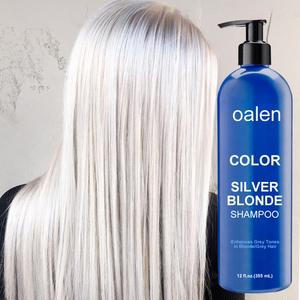 Champú Oalen de Marca Privada <span class=keywords><strong>para</strong></span> <span class=keywords><strong>Cabello</strong></span> <span class=keywords><strong>Rubio</strong></span> Plateado y Azul, Mantiene el Tono <span class=keywords><strong>Cenizo</strong></span> Frío, Ilumina el <span class=keywords><strong>Cabello</strong></span> <span class=keywords><strong>Rubio</strong></span>, Decolorado y con Mechas - Product Image 1