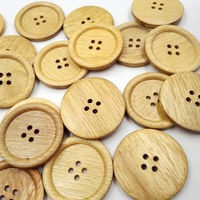 Natuurlijke Hout 38Cm Knop Vier Gaten Jas Ronde Houten Knoppen Met Custom Logo