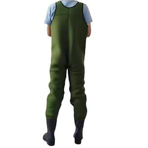 Cuissardes unisexes en néoprène de 4.5mm <span class=keywords><strong>vert</strong></span> armée personnalisées avec bottes et bretelles en PVC imperméable pour la pêche et la chasse - Product Image 2