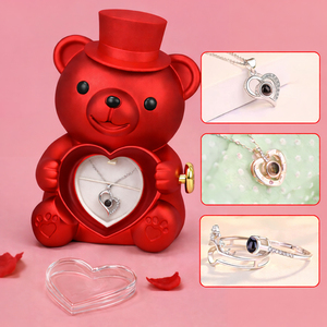 Collana a Forma <span class=keywords><strong>di</strong></span> Cuore all'Ingrosso con Rosa Stabilizzata Rotante in <span class=keywords><strong>Scatola</strong></span> <span class=keywords><strong>di</strong></span> Gioielli Acrilica con Orsacchiotto <span class=keywords><strong>per</strong></span> San Valentino - Product Image 6