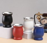Tasse de luxe classique d'isolation thermique matérielle d'acier inoxydable de mur de tasse de Yerba Mate