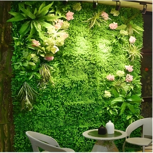 Alfombra de césped artificial entrelazada para interiores, fácil de instalar acento de pared de plástico para el hogar, oficina y deportes de Fútbol con estilo - Product Image 5
