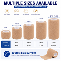 Venda cohesiva elástica transpirable de color piel beige de marca privada para protección deportiva, autoadhesiva, para primeros auxilios, suministro médico.