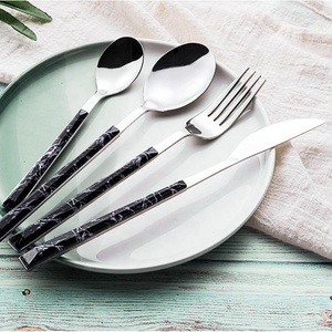 Ensemble de couverts en acier inoxydable 304, finition brillante, bois et argent, pour repas occidentaux, couteau, fourchette, cuillère à café - Product Image 4