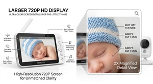 KT614W Multi Language Smart Baby Monitor App Control WiFi <b>Video</b> <b>Camera</b> VOX Mode Lullaby Auto Infrared Night Vision Monitor - Product Image 2