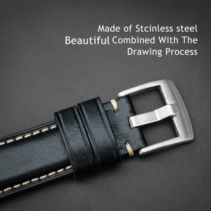 Custom logo Handmade Genuine Leather Flat Stitched Watch Bands Waterproof Luxury Smart Watch Strap for Apple Watch Full Series - Product Image 3