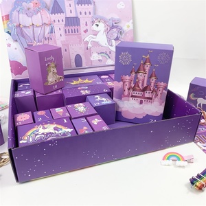 Caja de regalo personalizada para niñas, calendario de cuenta atrás de Navidad de 24 días, regalos, accesorios de unicornio a la moda, caja de calendario de Adviento para niños - Product Image 2