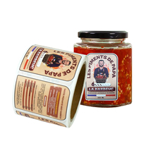 Autocollant d'emballage alimentaire de pot de bouteille de piment brillant étanche personnalisé écologique étiquettes imprimées de bouteille en plastique pour sauce piquante