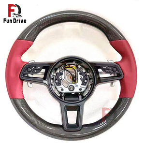 Volant en fibre de carbone personnalisé pour <span class=keywords><strong>Porsche</strong></span> Macan <span class=keywords><strong>Taycan</strong></span> Boxster Cayman 981 987 Cayenne 955 957 958 Panamera 971 718 - Product Image 2