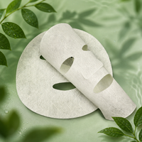 Masque facial en feuille Y262 en fibres végétales de chlorophylle verte lyophilisées biodégradables pour le soin de la peau, hydratant et réparateur