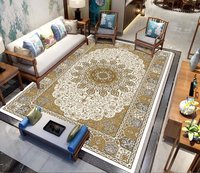 Luxuriöser Moderner Maschinengefertigter Teppich Weicher Flächenteppich Hochwertiger Großer Bodenteppich Dekor Heim Geometrisches Muster Polyester Wohnzimmer