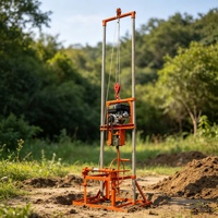 Mini-foreuse à essence portable pour puits d'eau, profondeur 60m, petite machine de forage pour puits domestiques