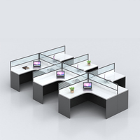 Bureau moderne de haute qualité pour postes de travail Mobilier de bureau Bureau en bois en forme de L pour 1/2/3/4 personnes avec tiroir