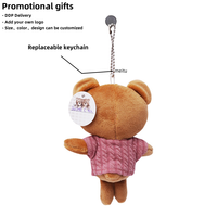 Promotion pas cher Mini porte-clés en peluche jouet 10cm doux ours en peluche OEM logo peluches sac pendentif porte-clés peluche Anime poupée pour enfants