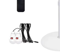Ventilateur sur pied 16 pouces grande capacité, recharge solaire DC, moteur en cuivre pur, hauteur réglable avec ampoule LED - Offre Spéciale