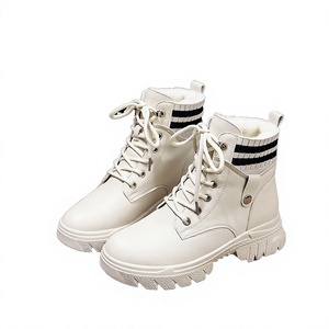 Bottes d'hiver pour femmes, dessus en cuir de vache, antidérapantes, légères, résistantes à l'usure, tendance mode, bottes courtes - Product Image 2