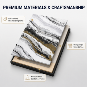 <span class=keywords><strong>Peinture</strong></span> à l'huile abstraite à effet marbré peinte à la main, design veiné <span class=keywords><strong>noir</strong></span>, <span class=keywords><strong>blanc</strong></span> <span class=keywords><strong>et</strong></span> or, peintures murales de <span class=keywords><strong>paysage</strong></span> - Product Image 4
