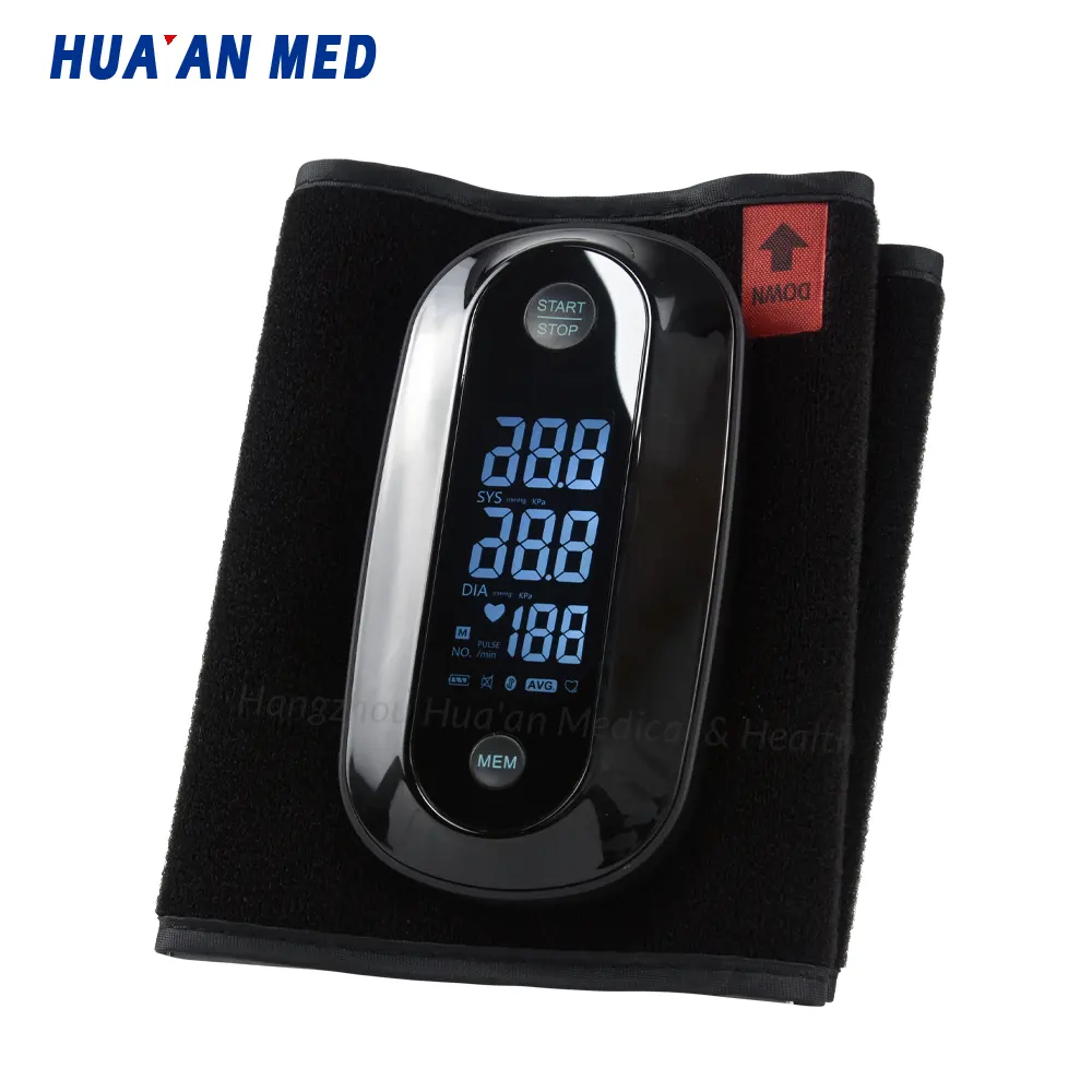 جهاز قياس ضغط الدم من HUAAN MED الأحدث بتصميم الكل في واحد قابل لإعادة الشحن جهاز قياس ضغط الدم الكهربائي الرقمي للذراع العلوي جهاز قياس ضغط الدم