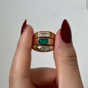 Gemnel Minimalist Jewelry Handcraft 925 Silver Big Gemstone Unisex Signet Diamond <strong>Boho</strong> <strong>Rings</strong> - Product Image 2