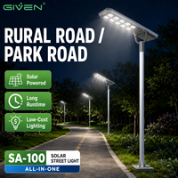 Lampu Jalan Tenaga Surya Terintegrasi Berperingkat IP66 dengan Casing Aluminium, Modul LED Besar, Pengontrol MPPT, Baterai LiFePO4, dan Sensor Gerak Microwave