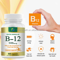 Compléments alimentaires en comprimés de vitamine B12 de qualité alimentaire OEM, énergie et concentration, végétaliens, complexe de vitamines B1, B6, B12, 5000 mcg, comprimés de vitamine B12