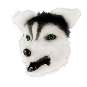 Máscara de Látex de Perro <span class=keywords><strong>Husky</strong></span> Siberiano para Halloween y Navidad, Disfraz Novedoso para Fiestas, Máscara Peluda con Pelo, Máscaras Aterradoras - Product Image 1