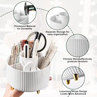 Porte-pinceaux de maquillage rotatif à 360 °, tasse de pinceaux de maquillage pour vanité, organisateurs de maquillage à 5 fentes pour cosmétiques
