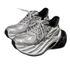 Grey mech-style high-top thick-soled outdoor <b>shoes</b> casual and versatile design men's couple sports <b>shoes</b> - Product Image 5