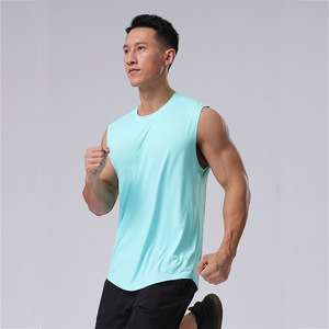 Logo personalizzato uomo senza maniche Quick Dry Workout Shirts Blank Plain Gym Fitness Running Training Muscle Bodybuilding Sports canotta - Product Image 4