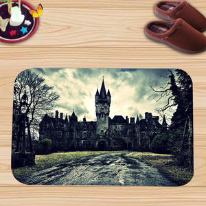 Tapis de porte rectangulaire en coton et lin de style européen, antidérapant, pour la maison, avec motif imprimé original - Product Image 5